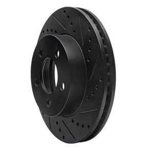 Jeep Liberty Brake Rotor (1) - Front Right - R1 Concepts - Drilled & Slotted - Black - `02-`07